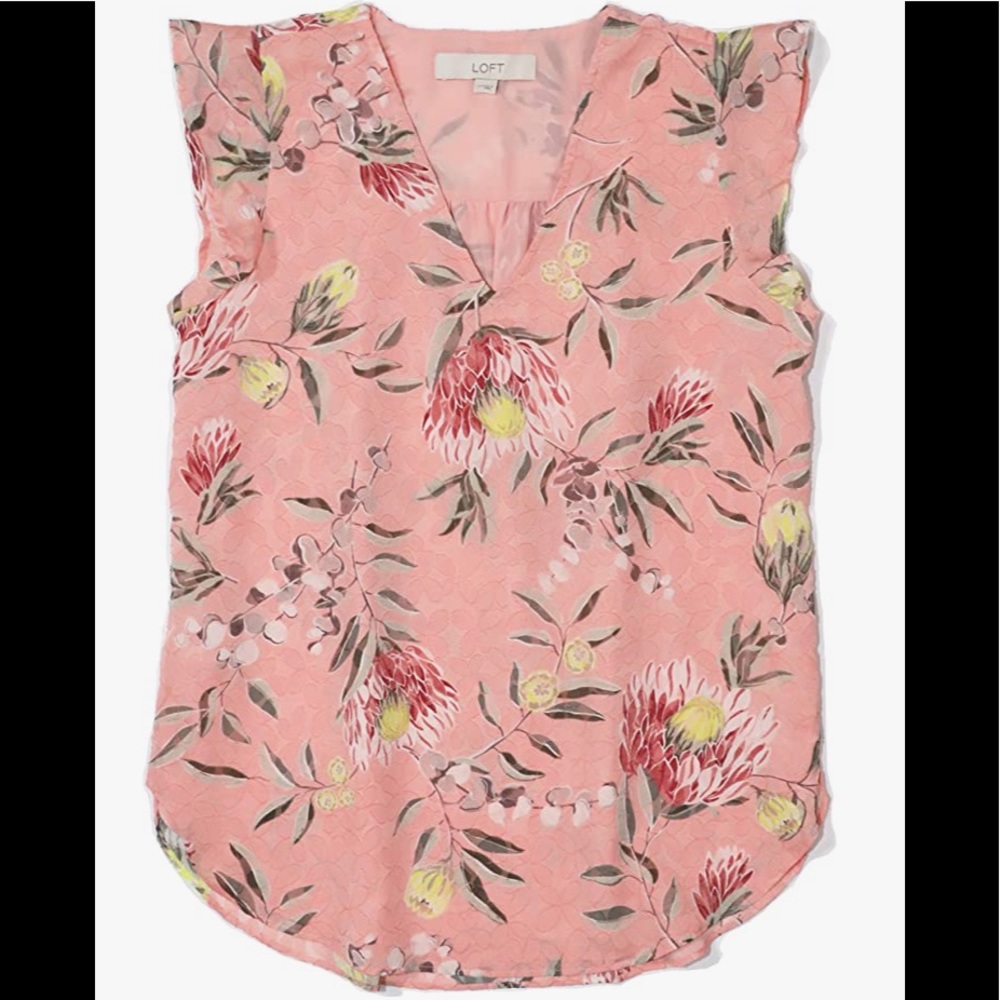 LOFT flutter sleeve top - Picture 2 of 10